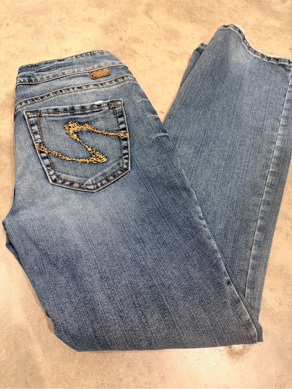 Silver Suki Jeans Indigo Dye Bootcut Jeans with Embroidered S Back Pocket 28/32